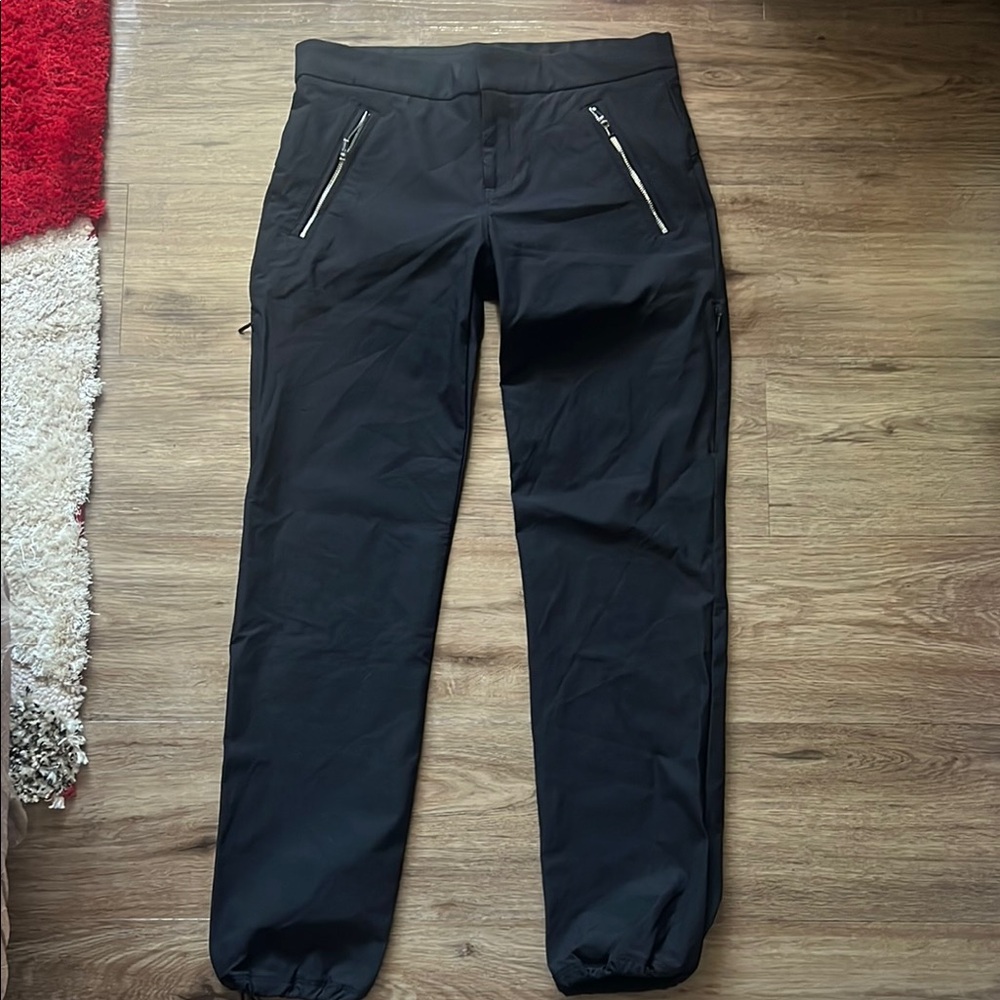 Athleta Black Jogger Pants with Zipper Pockets size 4P